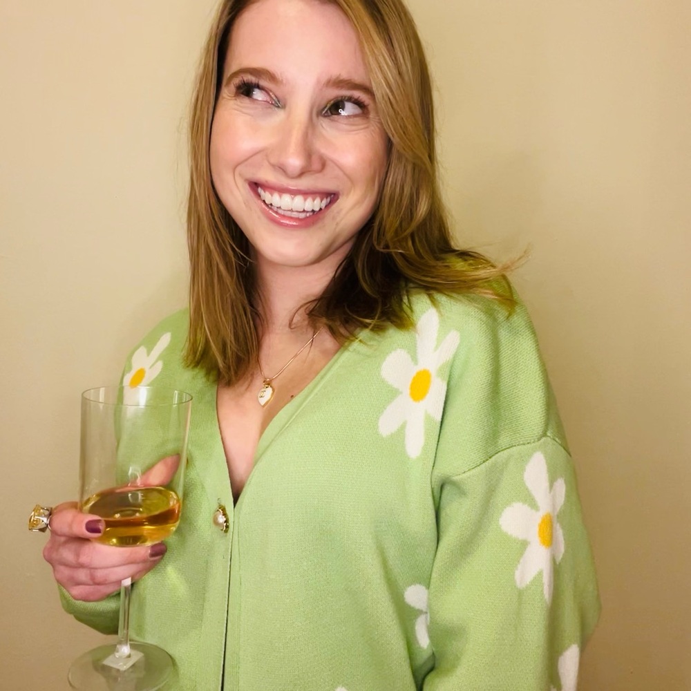 Shein Green Daisy Cardigan - Picture 3 of 5
